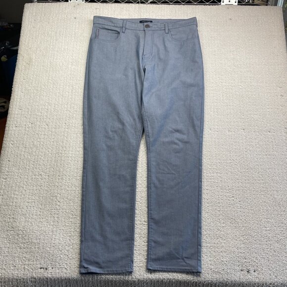 Tommy Hilfiger Pants Mens 36X32 Light Blue Straight Fit Chino Flat Front Casual - Picture 2 of 11
